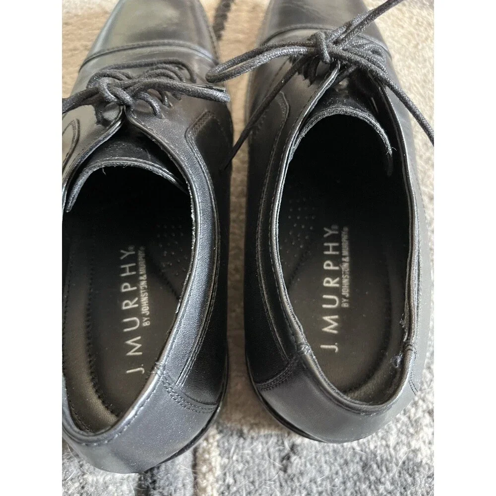 J. Murphy Novick Black Leather Cap Toe Oxford Dress Shoes 8M